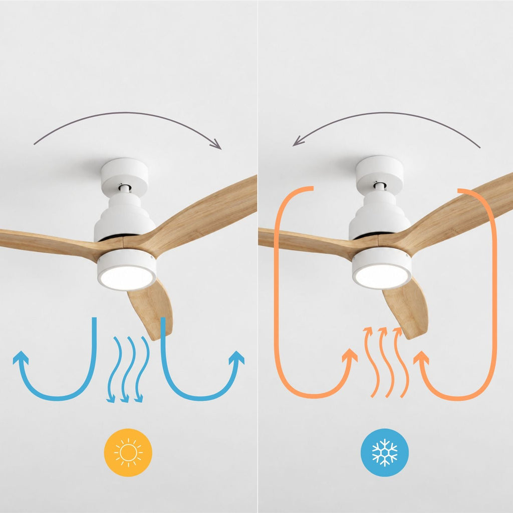 NÖRDI Breeze Birch | Ventilador de Techo con Luz LED y Acabado en Madera Clara