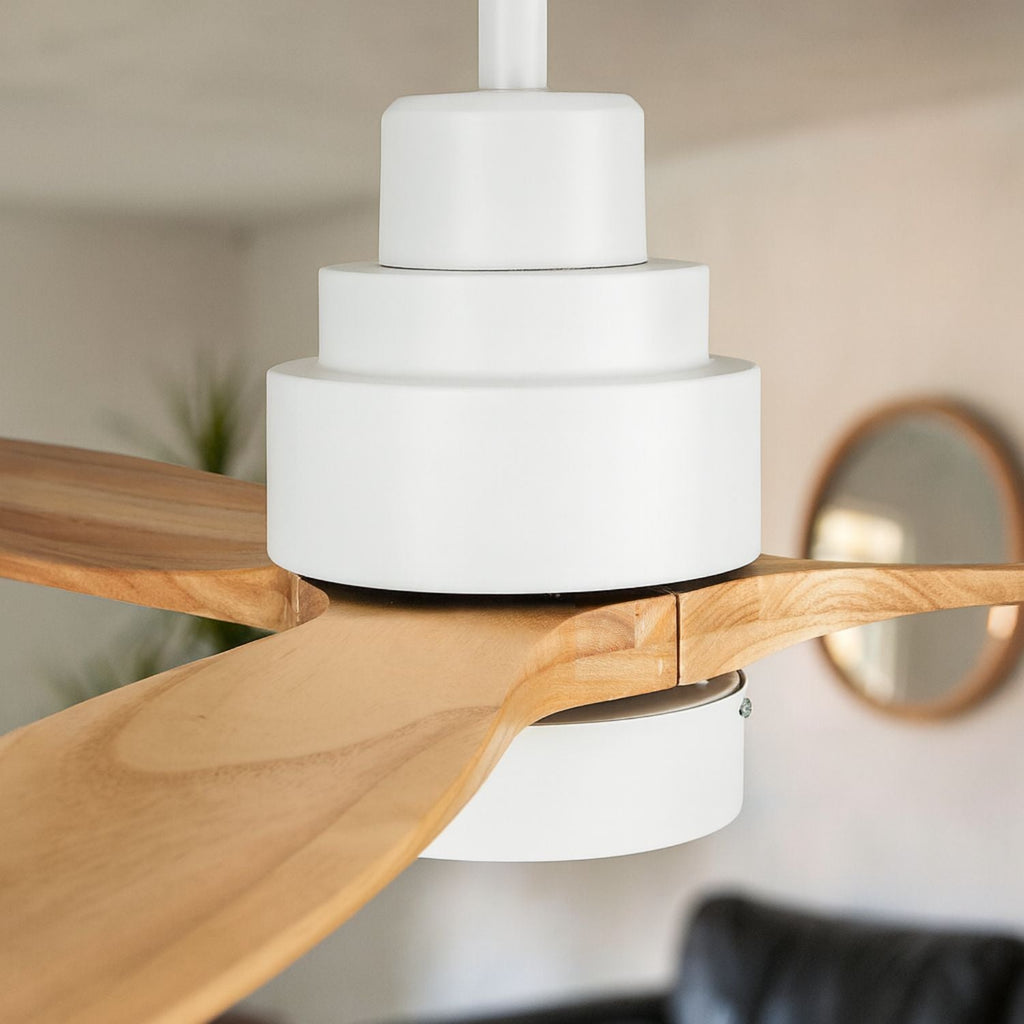 NÖRDI Breeze Birch | Ventilador de Techo con Luz LED y Acabado en Madera Clara