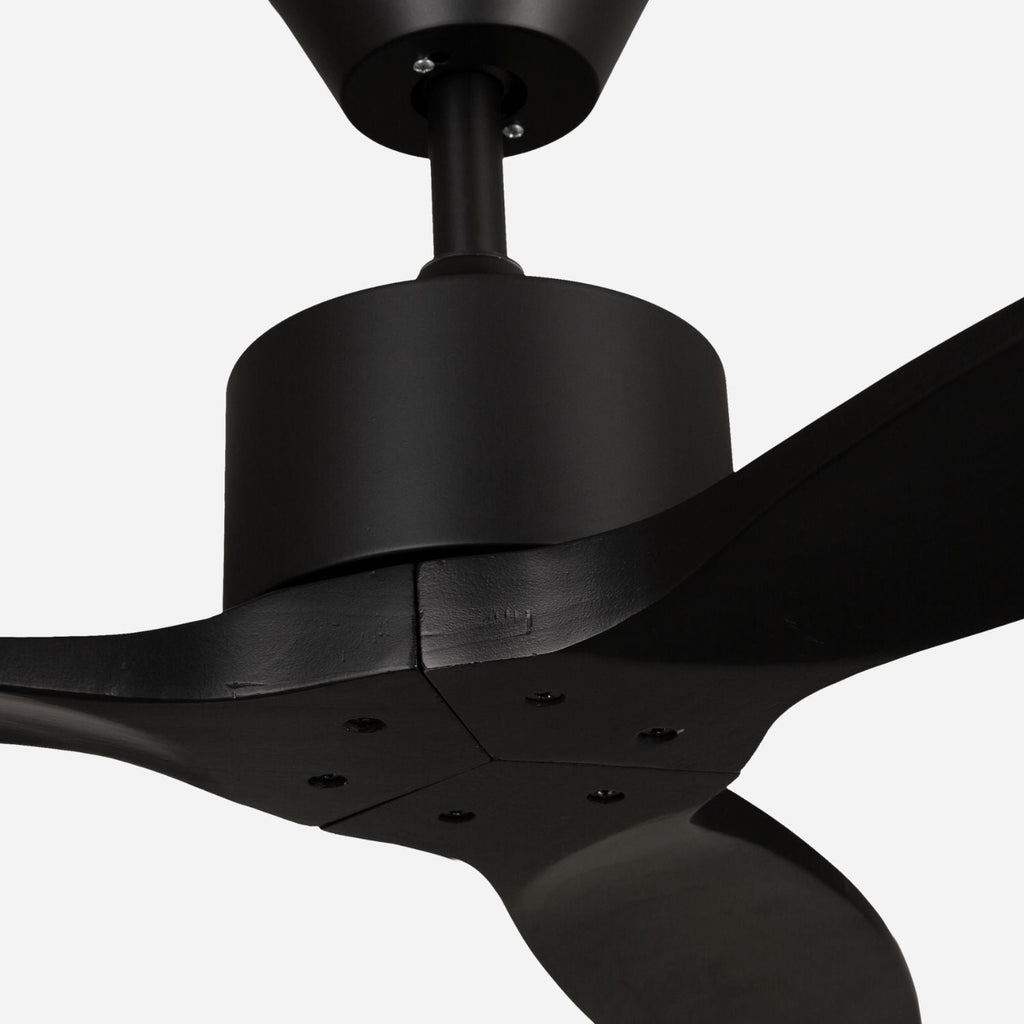 NÖRDI Breeze Noir | Ventilador de Techo Silencioso con Aspas de Madera Natural