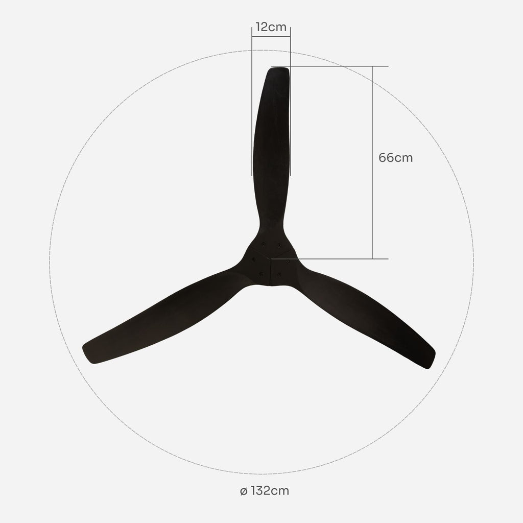 NÖRDI Breeze Noir | Ventilador de Techo Silencioso con Aspas de Madera Natural