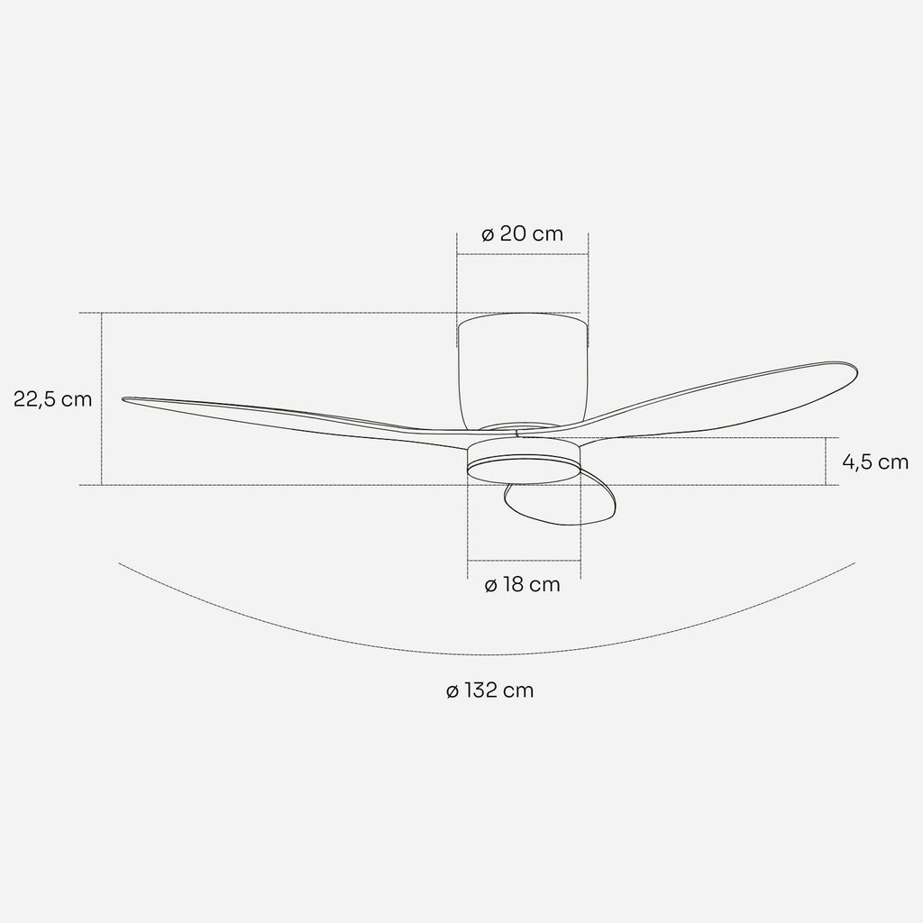 NÖRDI Breeze Air | Ventilador de Techo con Luz LED Minimalista