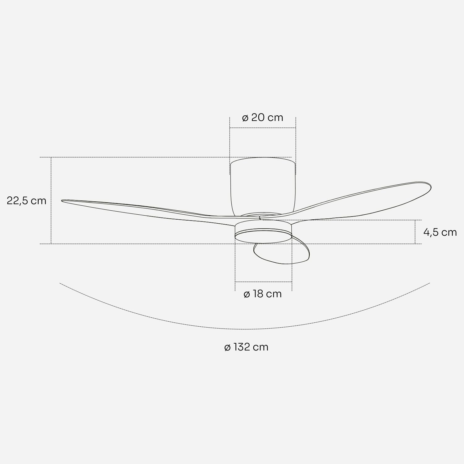 NÖRDI Breeze Air | Ventilador de Techo con Luz LED Minimalista
