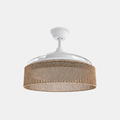 NÖRDI Breeze Rattan | Ventilador de Techo con Luz LED y Aspas Retráctiles