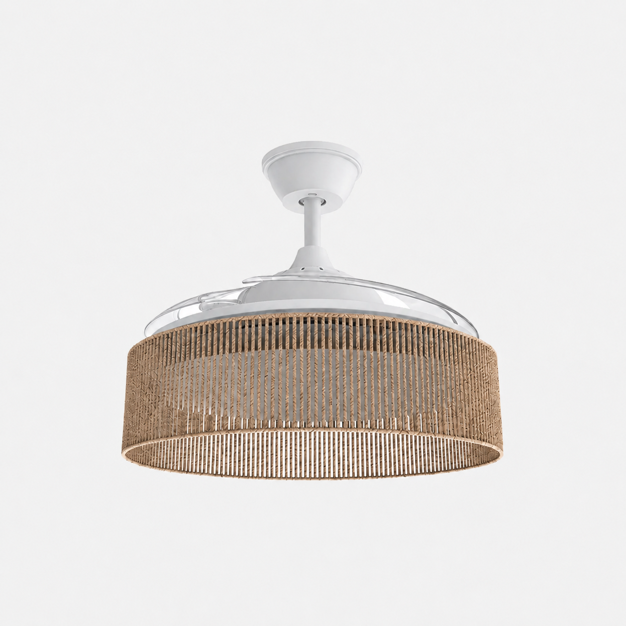 NÖRDI Breeze Rattan | Ventilador de Techo con Luz LED y Aspas Retráctiles