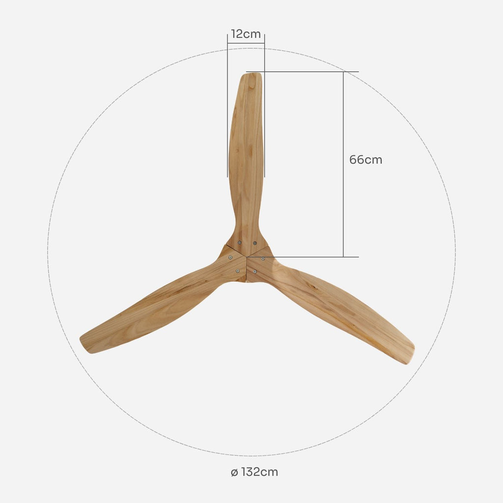 NÖRDI Breeze Ash | Ventilador de Techo Silencioso con Aspas de Madera Natural